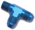 Picture of 12AN Flare To 3/4" Pipe Tee On Run Adapter Fitting With Blue Finish
