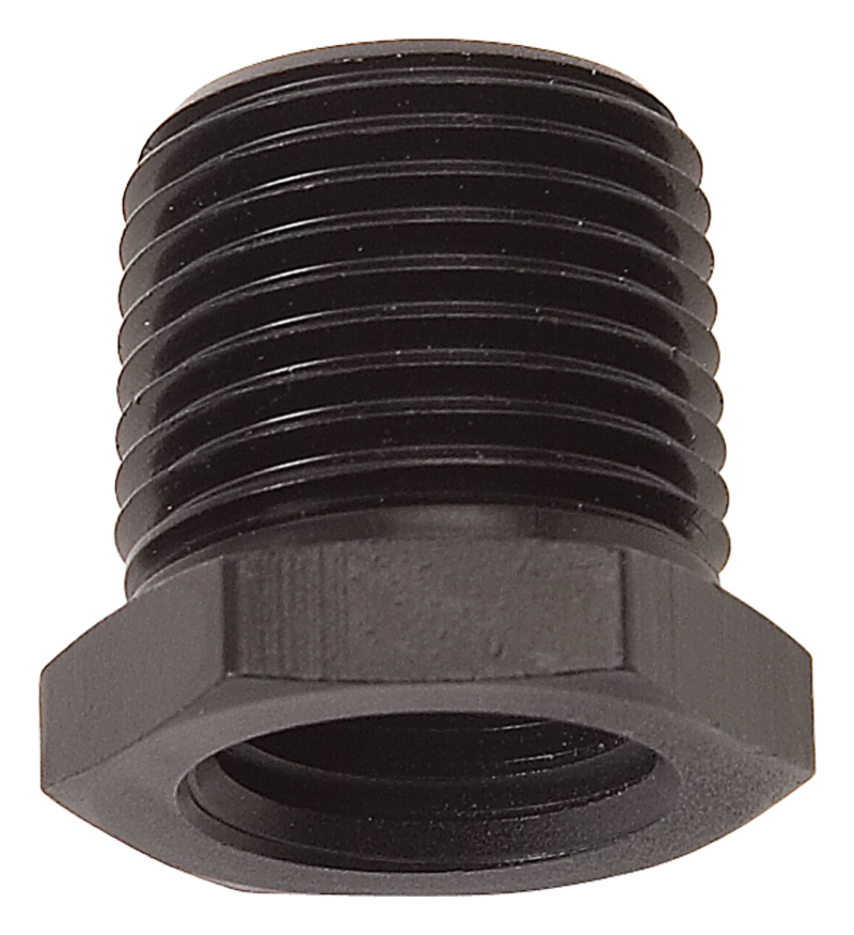 Picture of 3/8" Male To 1/4" Female Pipe Bushing Reducer Adapter Fitting With Black Finish