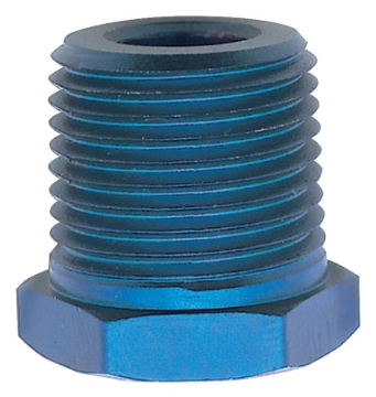 Picture of 1/2" Male To 1/8" Female Pipe Bushing Reducer Adapter Fitting With Blue Finish