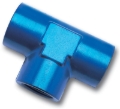 Picture of 1/8" Female NPT Pipe Tee Adapter Fitting With Blue Finish