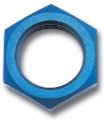 Picture of 4AN To 7/16" -20 Thread Bulkhead Nut Adapter Fitting With Blue Finish