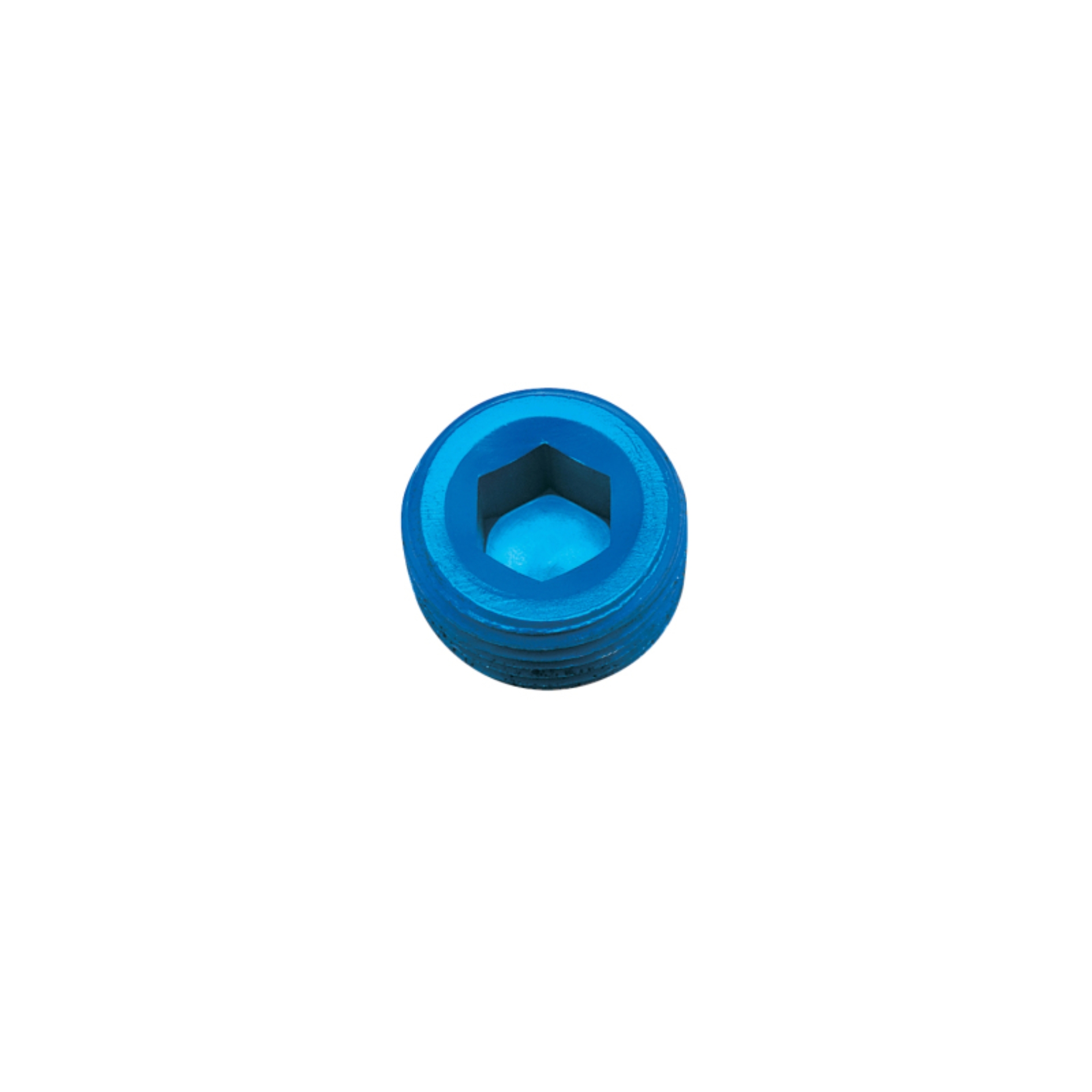 Picture of 3/8" Aluminum Allen Socket Plugs Adapter Fitting With Blue Finish