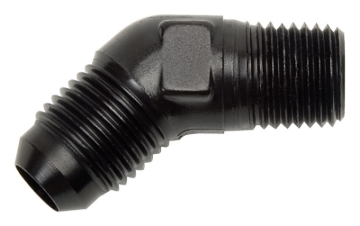 Picture of 6AN 45 Degree Flare To 3/8" Pipe Adapter Fitting With Black Finish