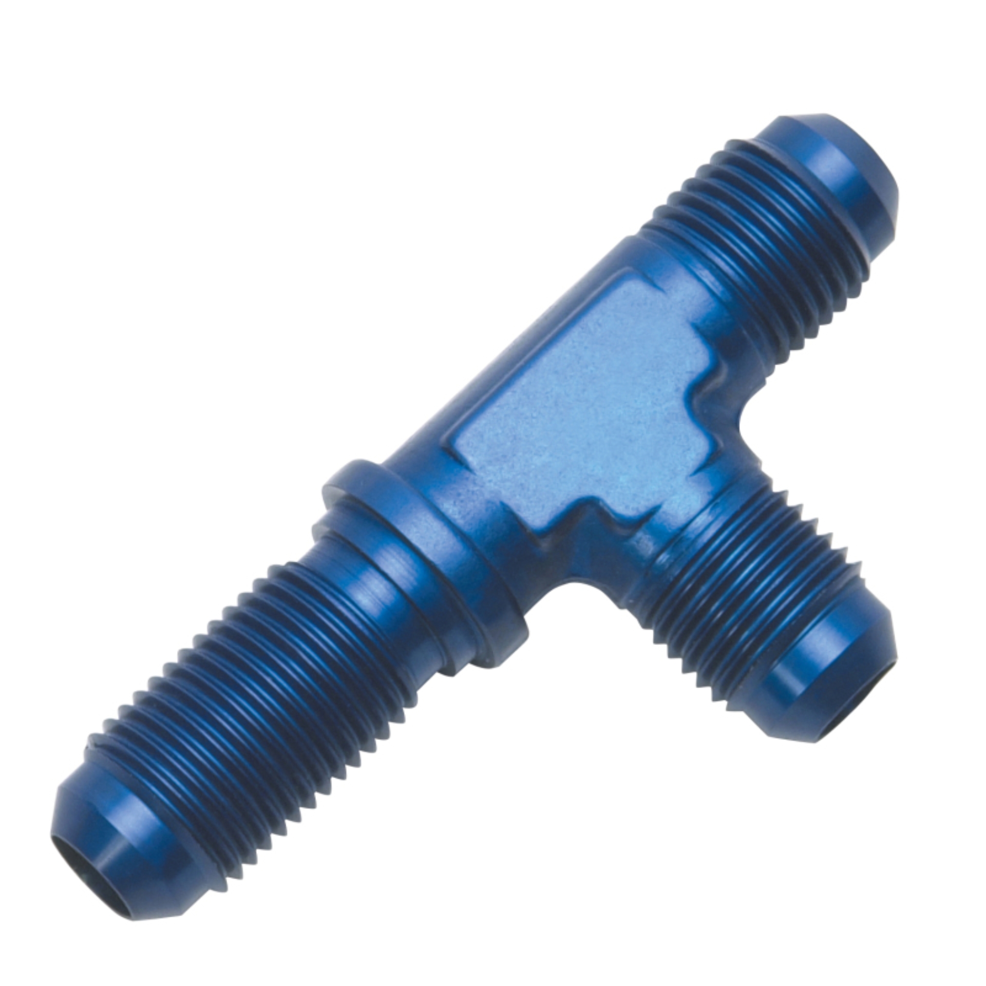 Picture of 4AN Flare Bulkhead Tee On Run Adapter Fitting With Blue Finish