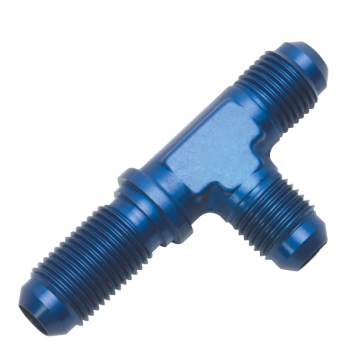 Picture of 3AN Flare Bulkhead Tee On Run Adapter Fitting With Blue Finish