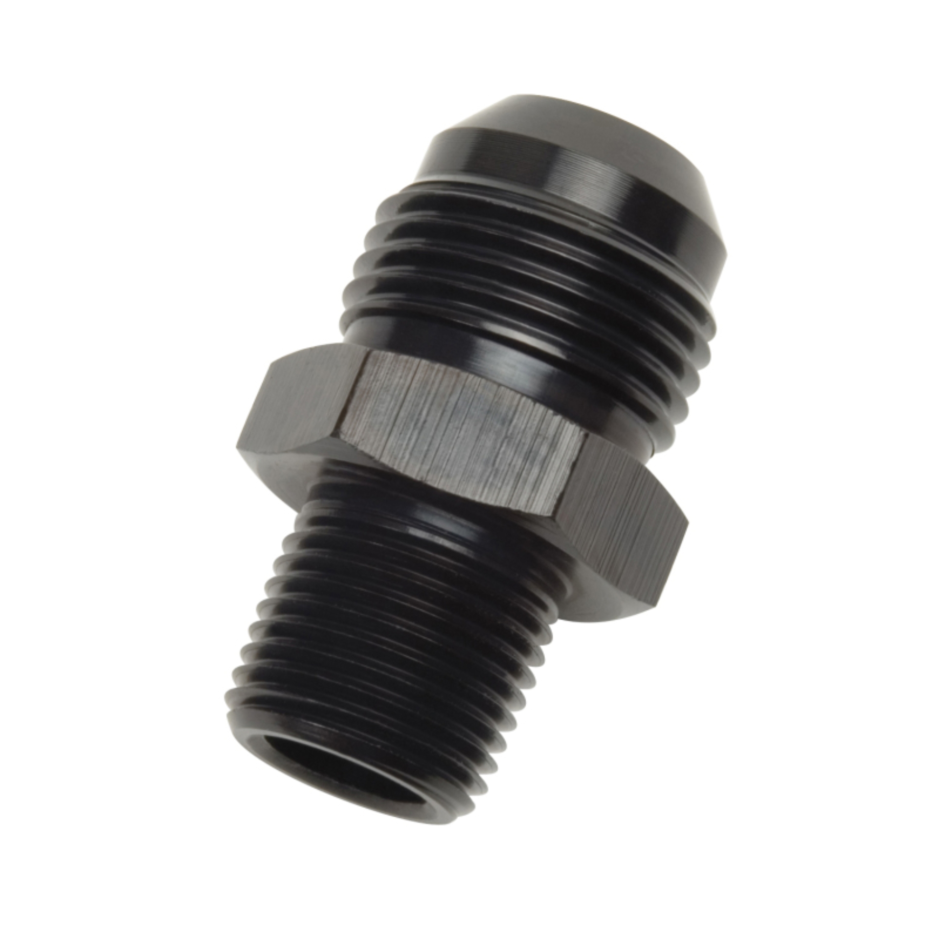 Picture of 10AN Straight Flare To 3/8" Pipe Adapter Fitting With Black Finish
