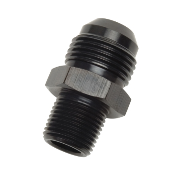 Picture of 6AN Male Flare To 1/2" NPT Male Adapter Fitting With Black Finish