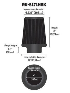 Picture of K&N Engineering KN Universal Air Filter - RU-5171HBK