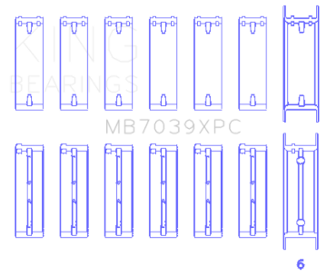 Picture of King Engine Bearings KING Main Bearings - MB7039XPC0.25