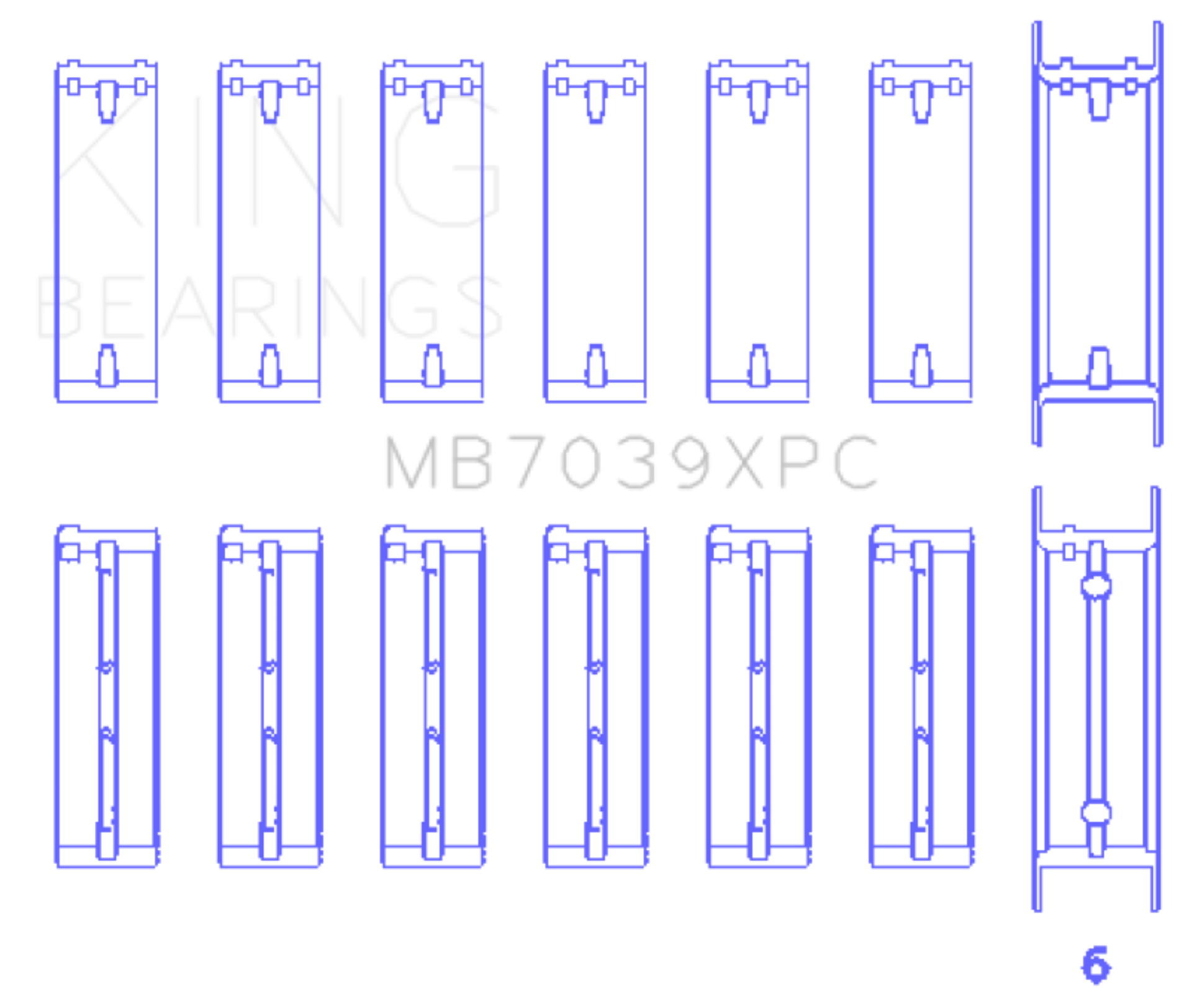 Picture of King Engine Bearings KING Main Bearings - MB7039XPC.026