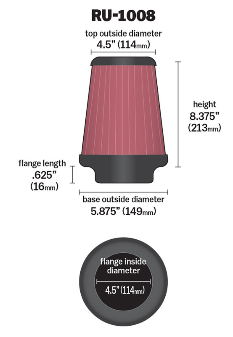 Picture of K&N Engineering KN Universal Air Filter - RU-1008