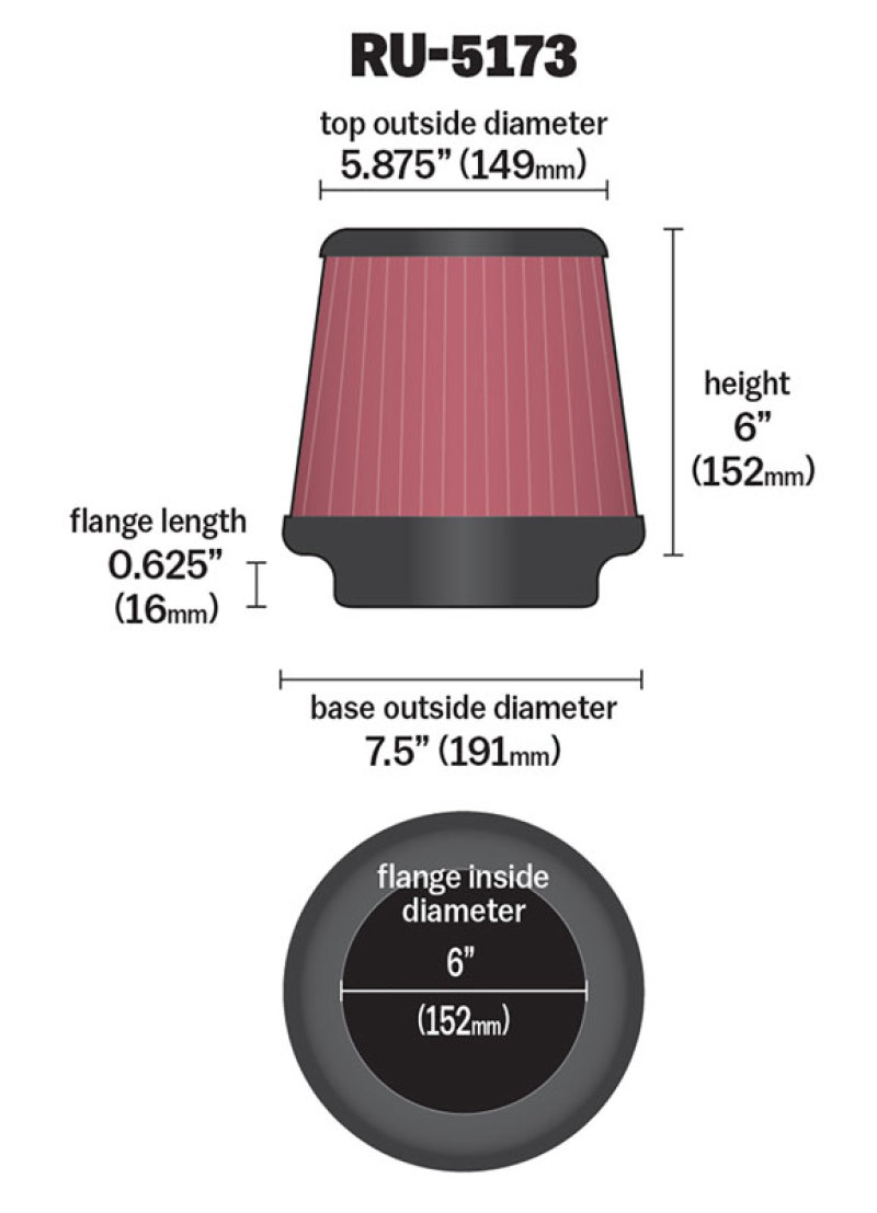 Picture of K&N Engineering KN Universal Air Filter - RU-5173
