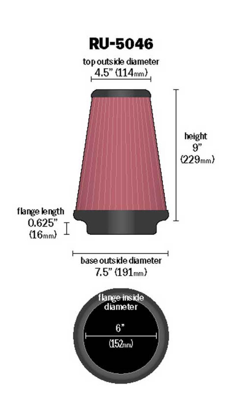 Picture of K&N Engineering KN Universal Air Filter - RU-5046
