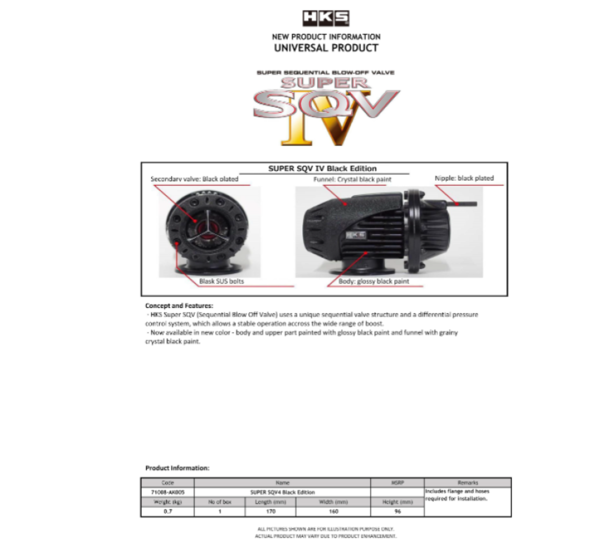 Picture of HKS SSQV4 BOV Kit Blow Off Valves - 71008-AK005