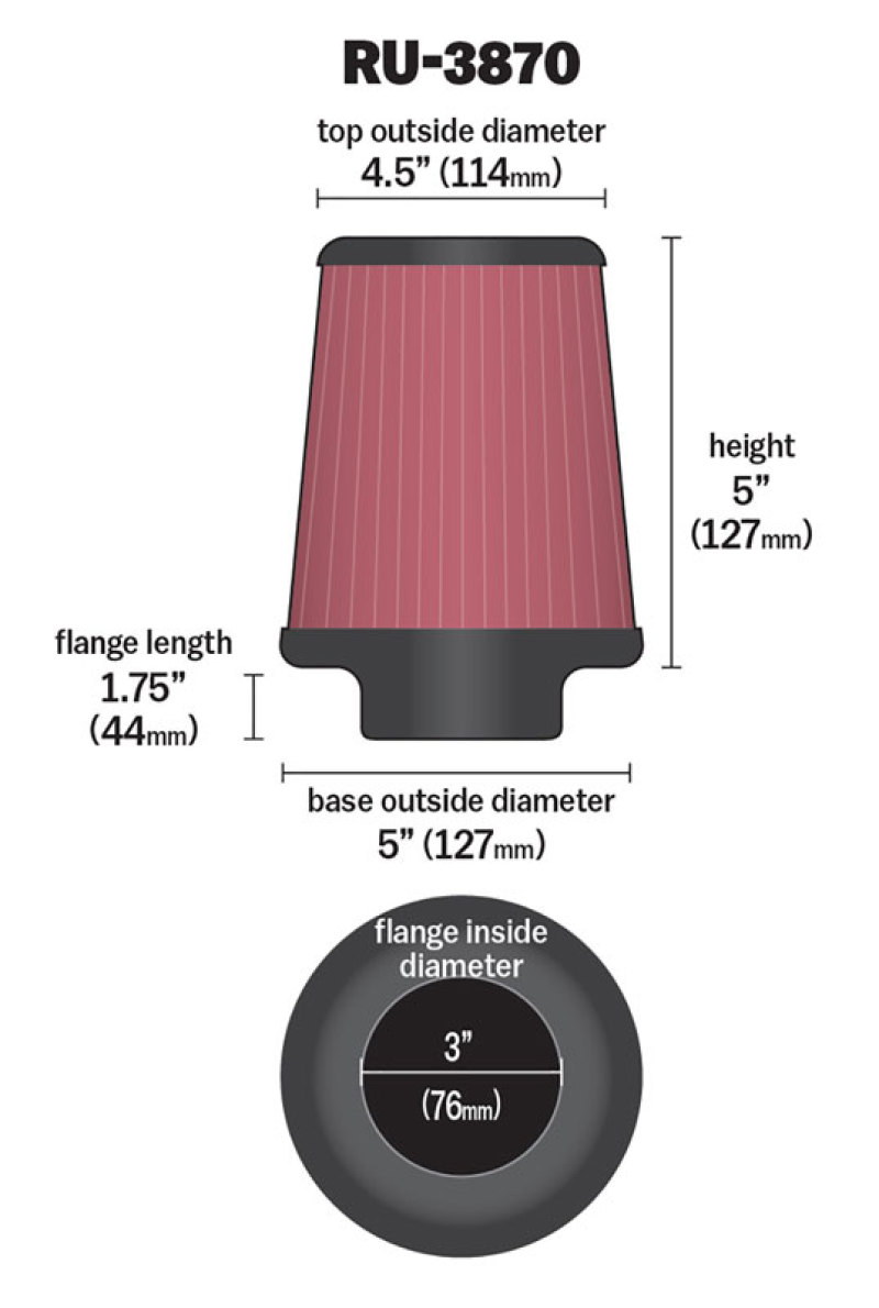 Picture of K&N Engineering KN Universal Air Filter - RU-3870