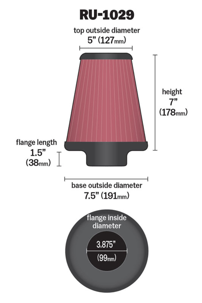 Picture of K&N Engineering KN Universal Air Filter - RU-1029