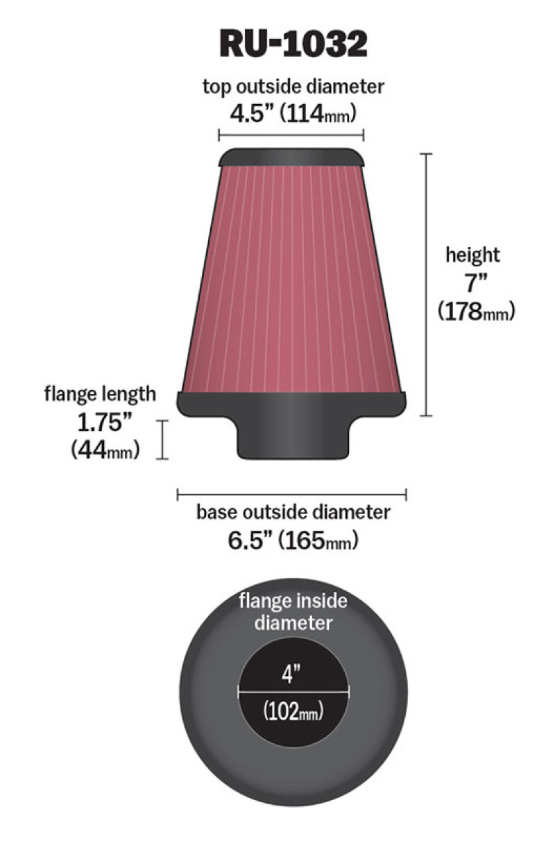 Picture of K&N Engineering KN Universal Air Filter - RU-1032