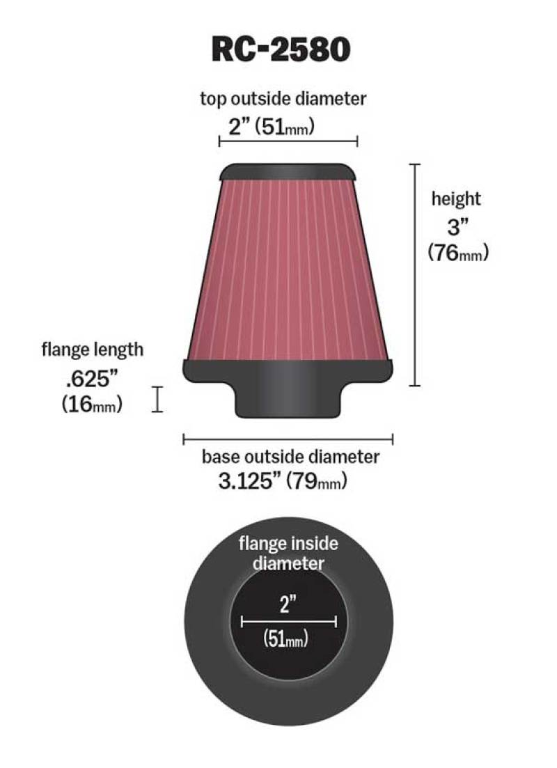 Picture of K&N Engineering KN Universal Air Filter - RC-2580