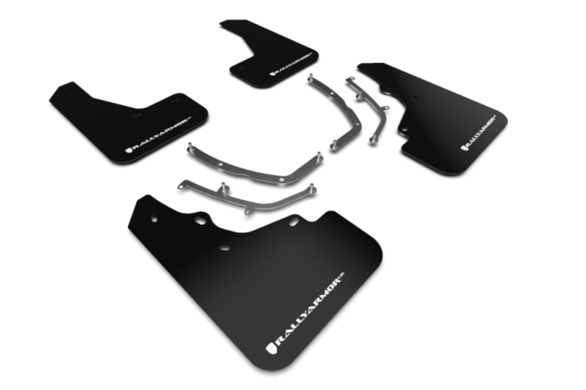 Picture of Rally Armor RAL UR Blk Flap/Wht Logo Mud Flaps - MF61-UR-BLK/WH