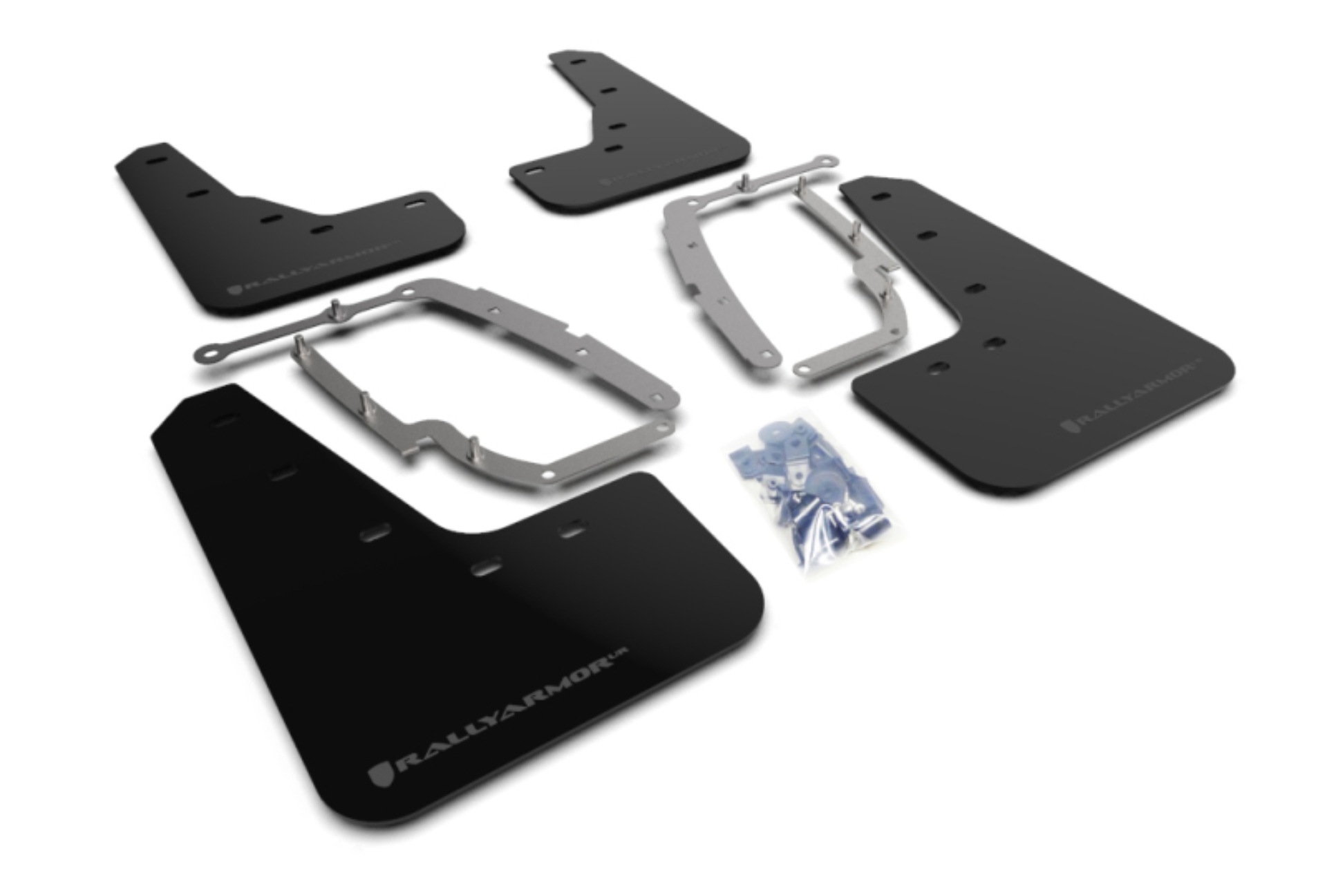 Picture of Rally Armor RAL UR Blk Flap/Dark Grey Logo Mud Flaps - MF62-UR-BLK/DGRY