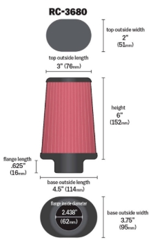 Picture of K&N Engineering KN Universal Air Filter - RC-3680