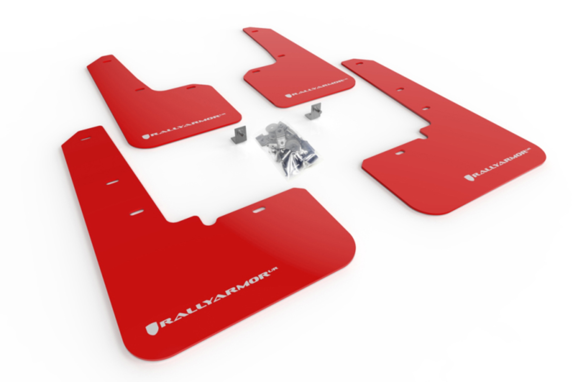 Picture of Rally Armor RAL UR Red Flap/Wht Logo Mud Flaps - MF66-UR-RD/WH