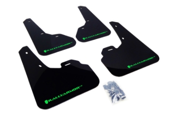Picture of Rally Armor RAL UR Black Flap/Green Logo Mud Flaps - MF17-UR-BLK/GRN