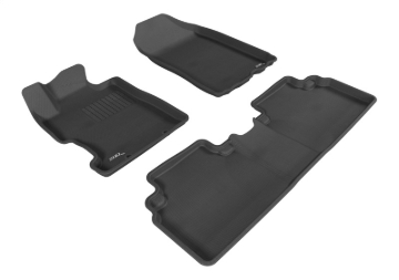 Picture of 3D MAXpider 2006-2011 Honda Civic Sedan Kagu 1st & 2nd Row Floormats - Black