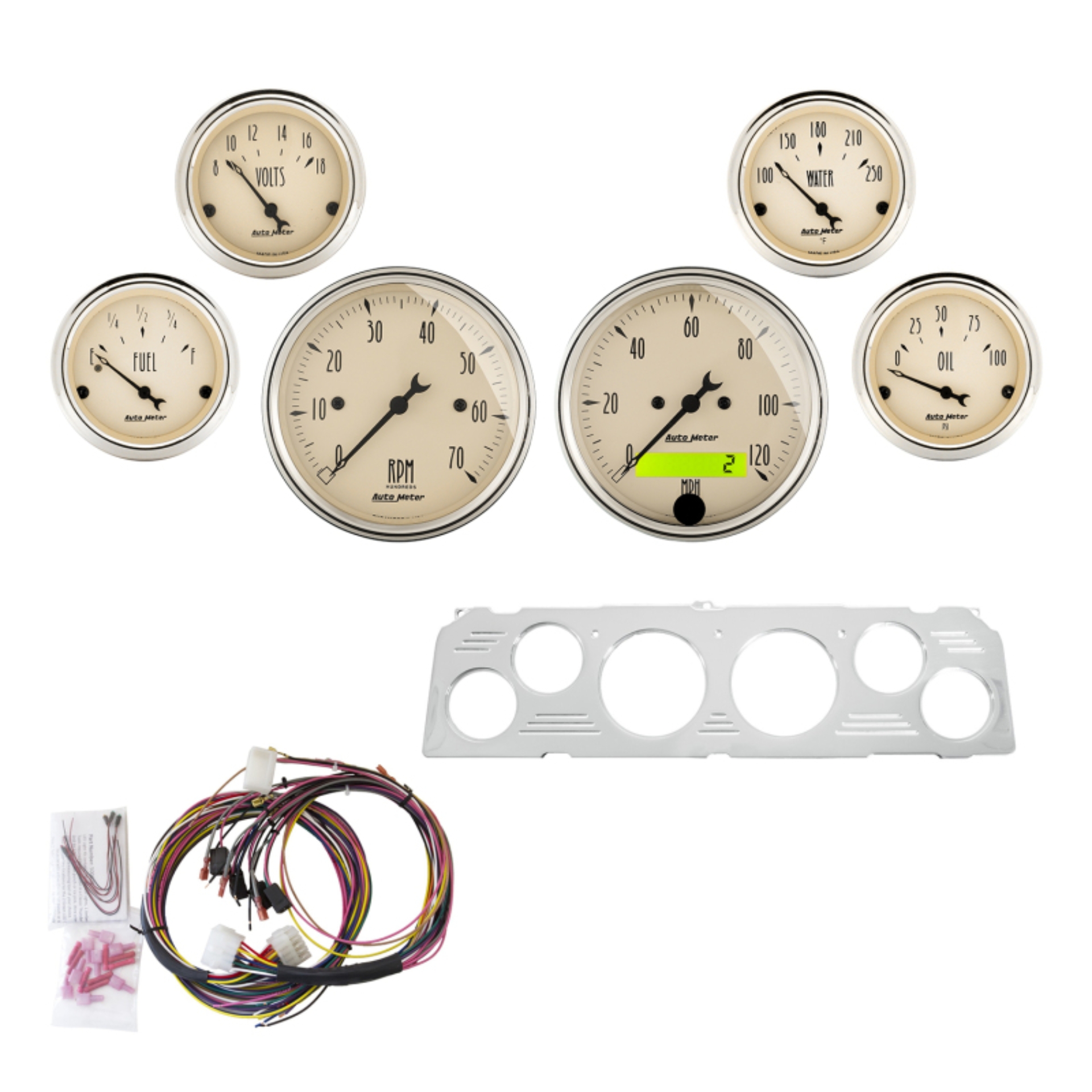 Picture of AutoMeter AM Antique Beige Gauges - 7043-AB