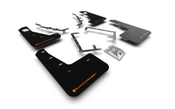 Picture of Rally Armor RAL UR Blk Flap/Orange Logo Mud Flaps - MF56-UR-BLK/OR