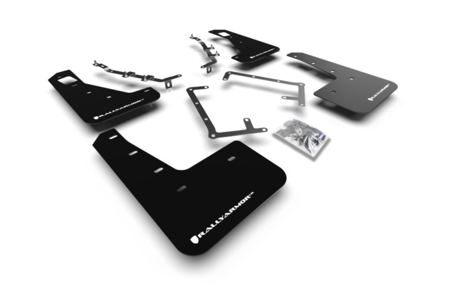 Picture of Rally Armor RAL UR Blk Flap/Wht Logo Mud Flaps - MF56-UR-BLK/WH