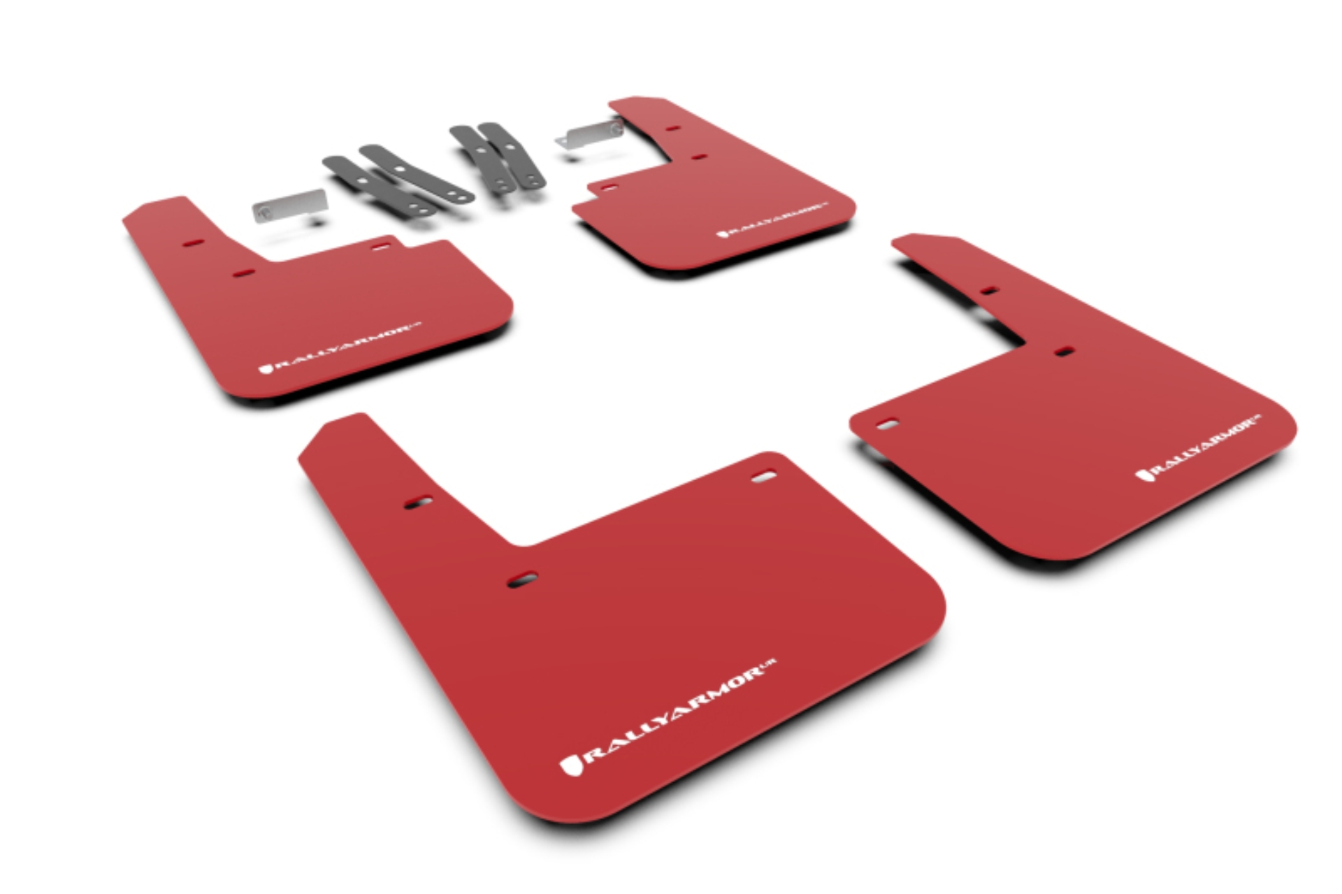 Picture of Rally Armor RAL UR Red Flap/Wht Logo Mud Flaps - MF63-UR-RD/WH