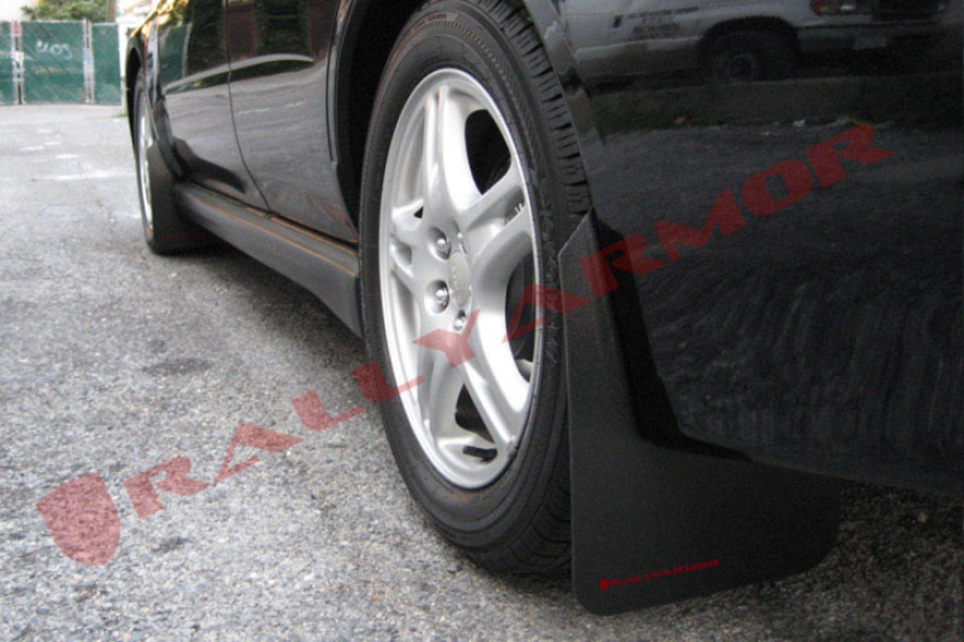 Picture of Rally Armor RAL Basic Blk Flap/Red Logo Mud Flaps - MF1-BAS-RD