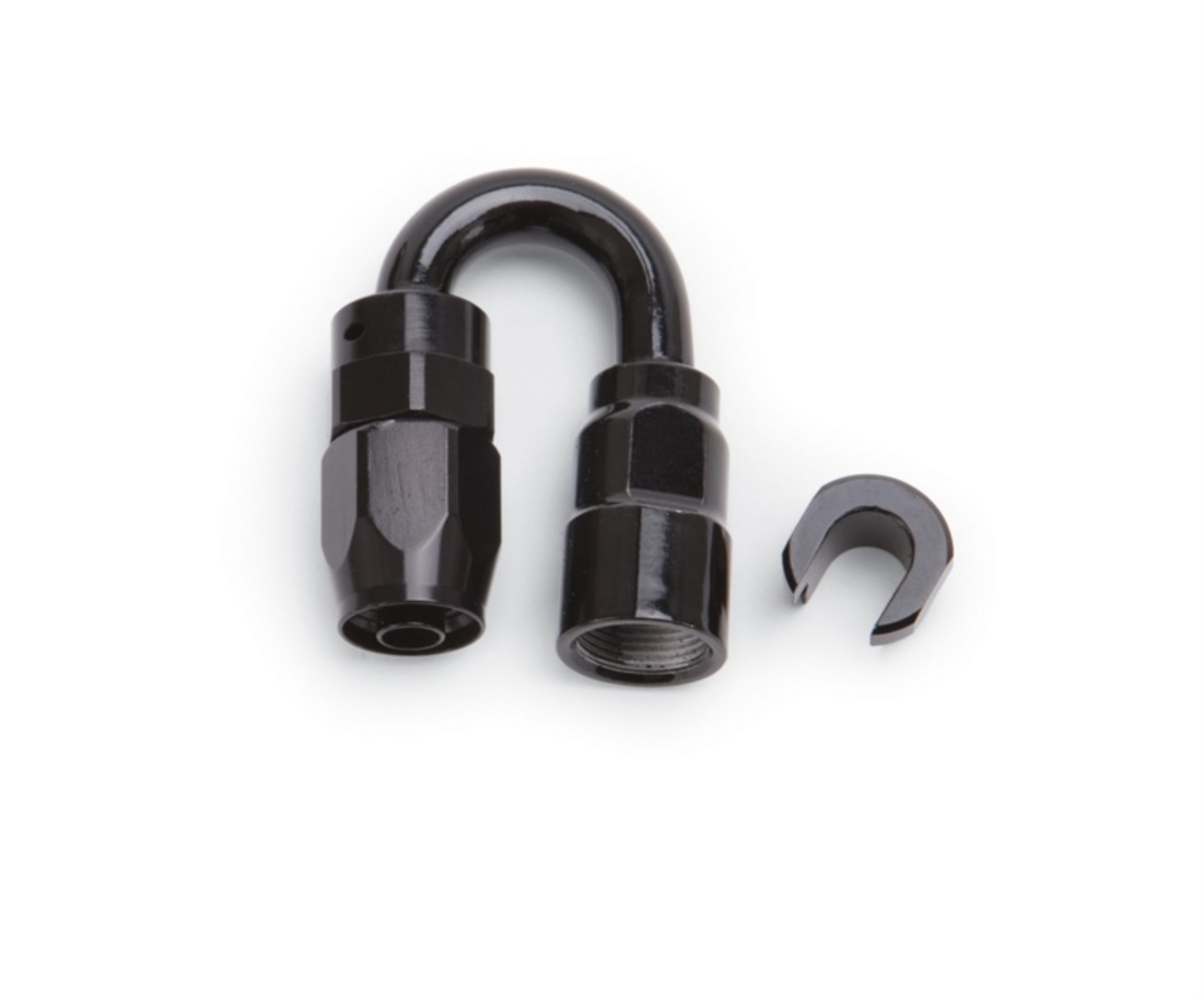 Picture of 6AN 180 Degree Female SAE Quick-Disconnect x 3/8" Tube Size WIth Black Finish