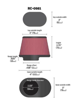 Picture of K&N Engineering KN Universal Air Filter - RC-0981