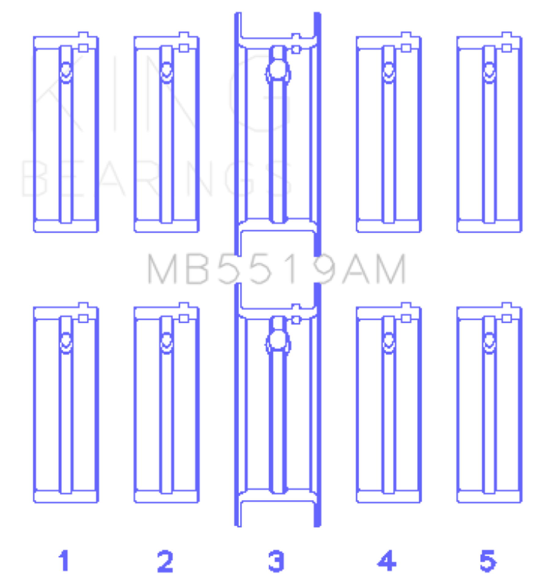 Picture of King Engine Bearings KING Main Bearings - MB5519AM0.5