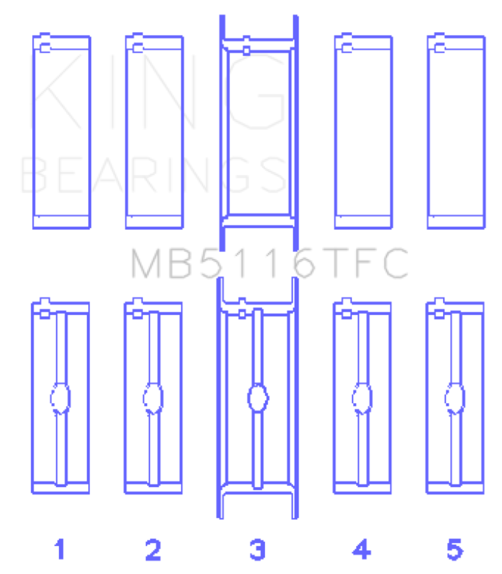 Picture of King Engine Bearings KING Main Bearings - MB5116TFC