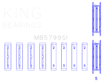 Picture of King Engine Bearings KING Main Bearings - MB5799SI0.25