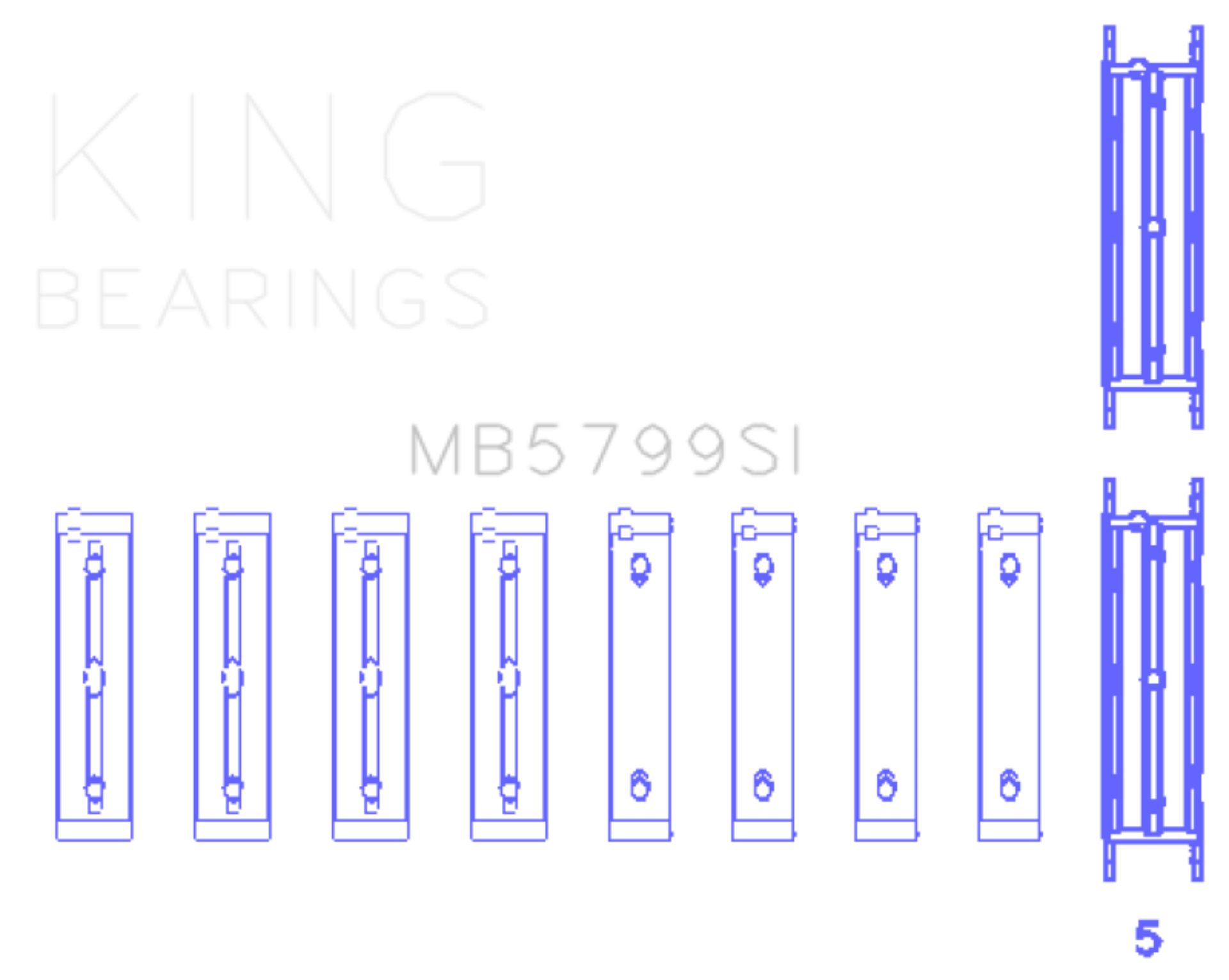 Picture of King Engine Bearings KING Main Bearings - MB5799SI0.75