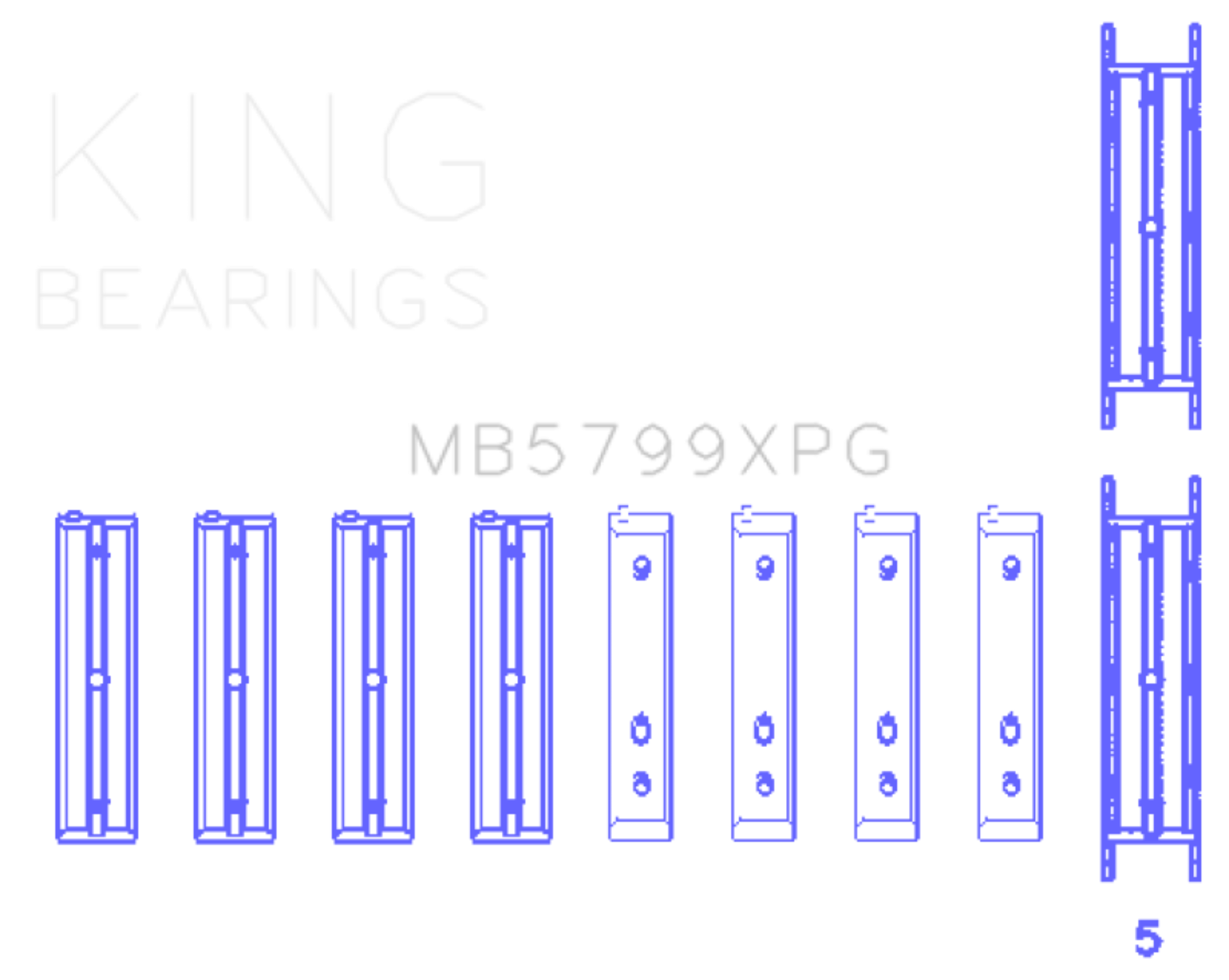 Picture of King Engine Bearings KING Main Bearings - MB5799XPG0.5