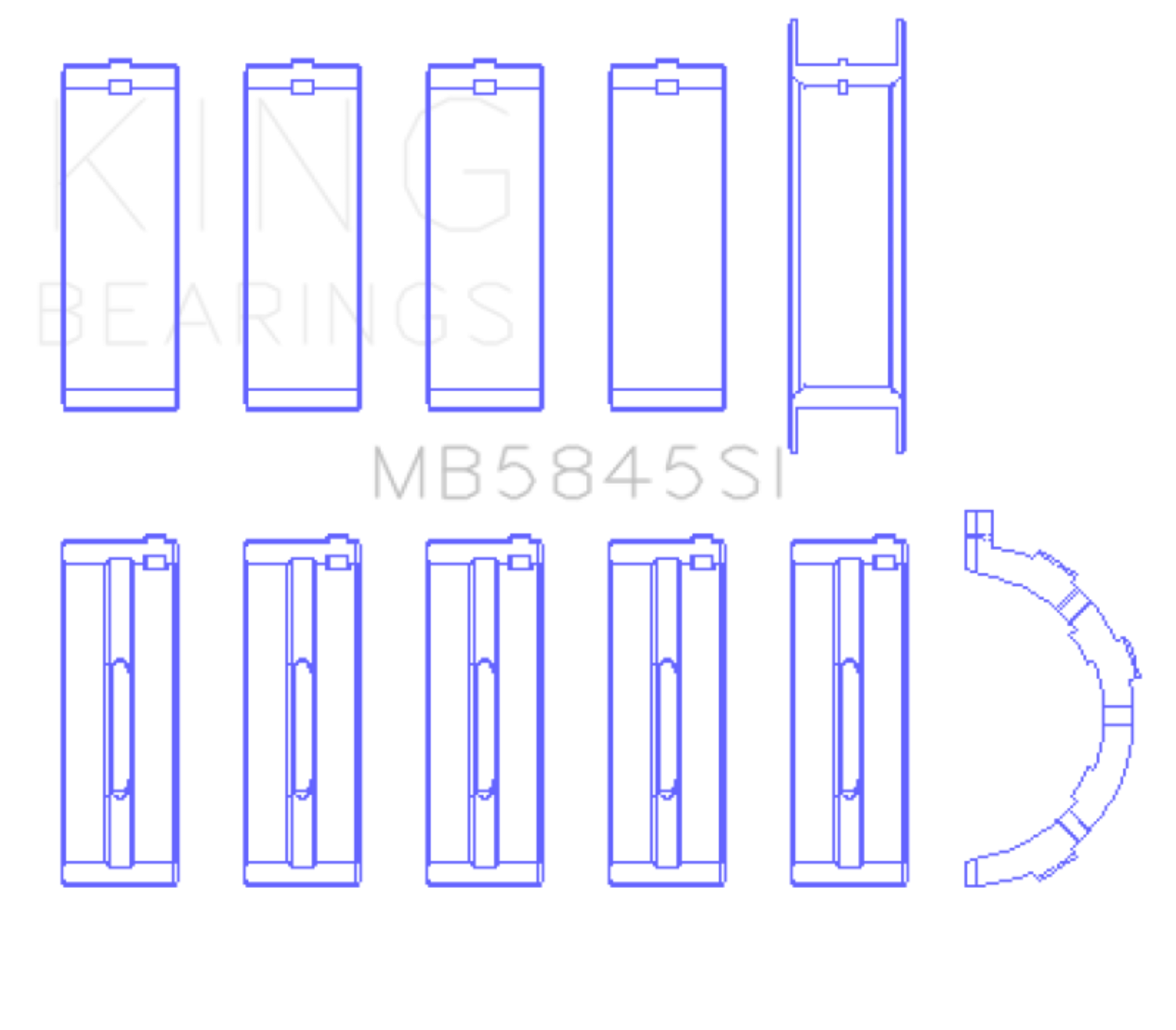 Picture of King Engine Bearings KING Main Bearings - MB5845SI0.25