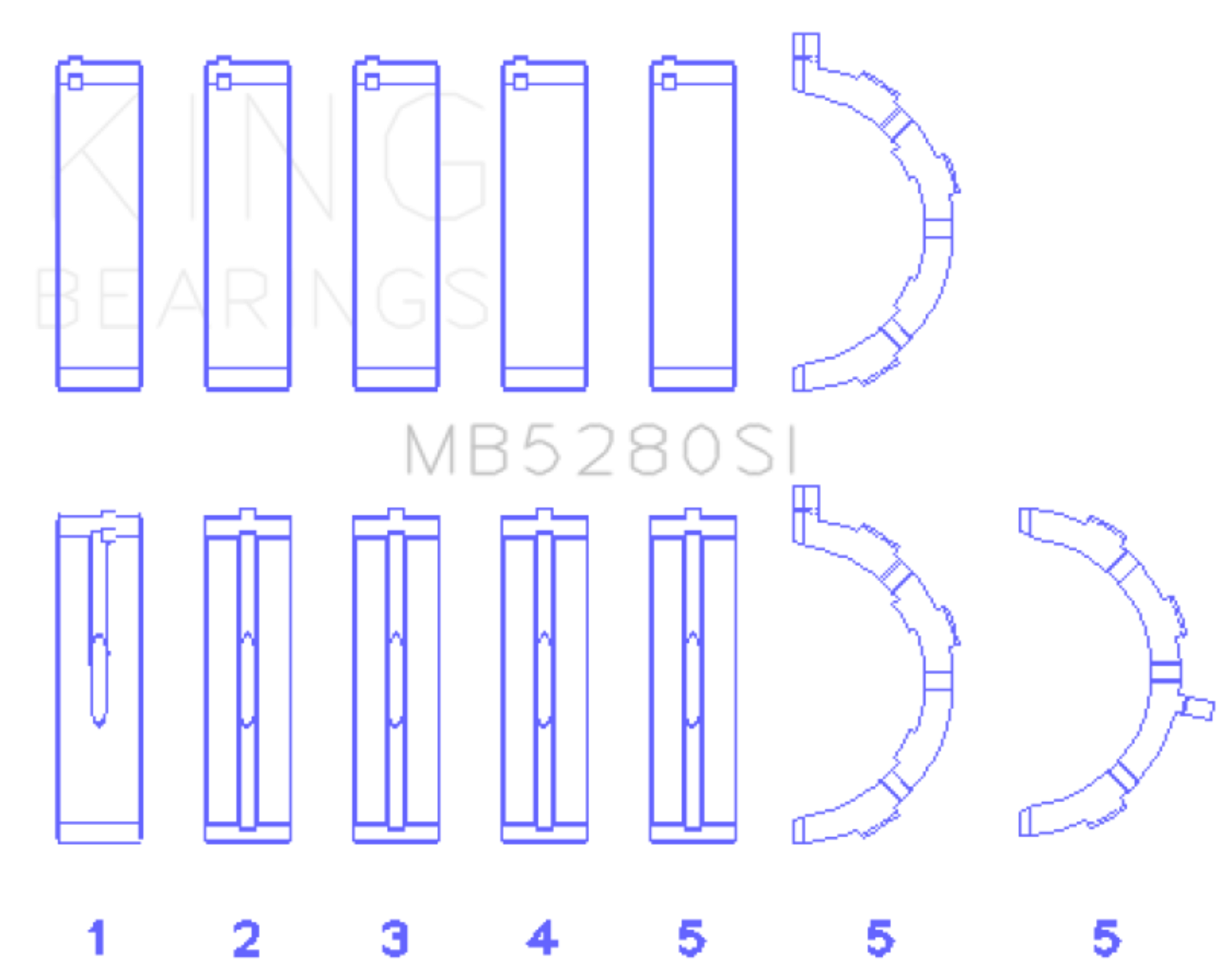 Picture of King Engine Bearings KING Main Bearings - MB5280SI1.0