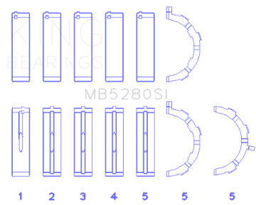Picture of King Engine Bearings KING Main Bearings - MB5280SI1.0