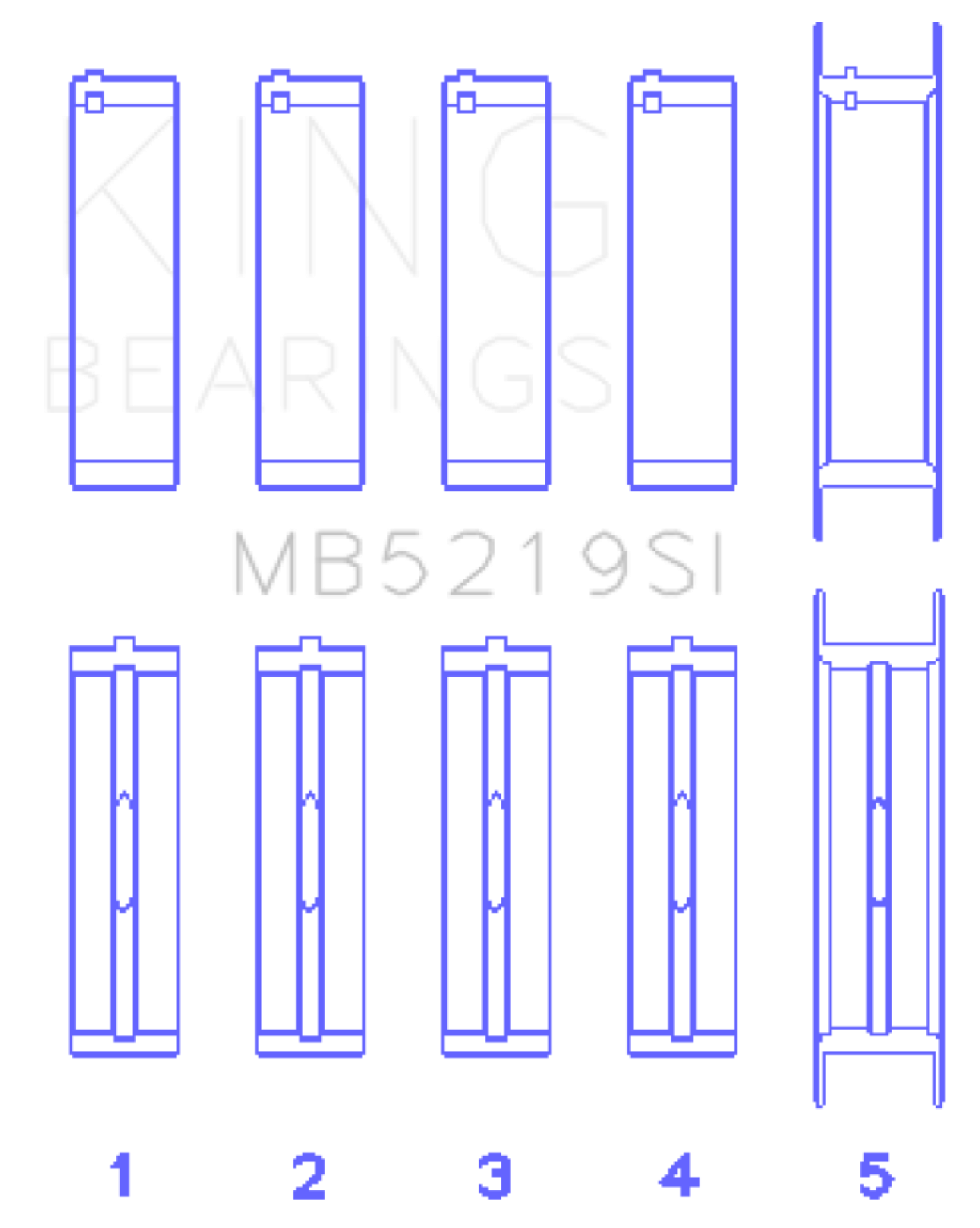 Picture of King Engine Bearings KING Main Bearings - MB5219SI0.5