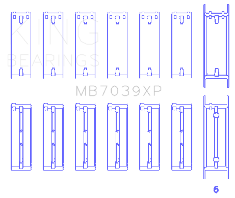 Picture of King Engine Bearings KING Performance Main Bearings - MB7039XP0.5