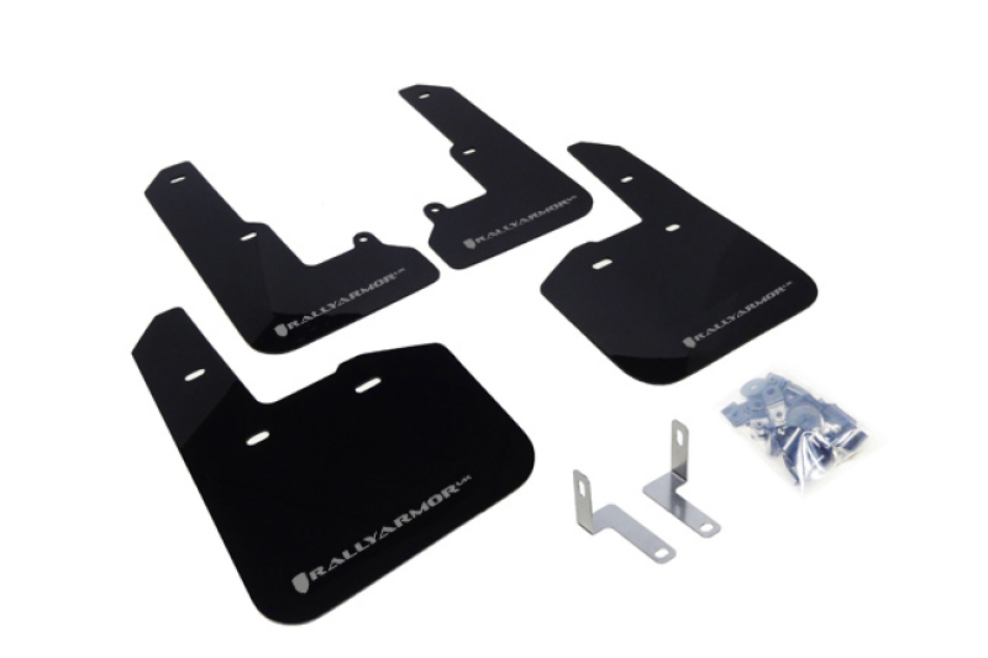 Picture of Rally Armor RAL UR Blk Flap/Silver Logo Mud Flaps - MF34-UR-BLK/SIL