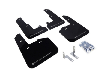 Picture of Rally Armor RAL UR Blk Flap/Silver Logo Mud Flaps - MF34-UR-BLK/SIL