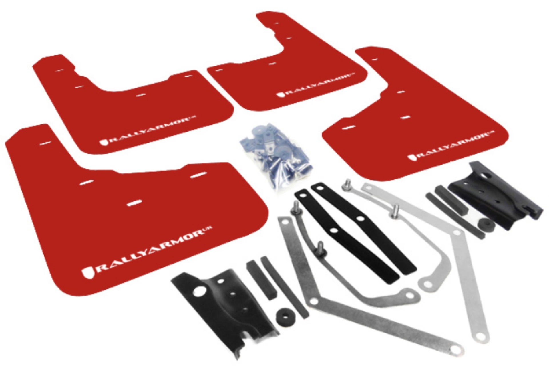 Picture of Rally Armor RAL UR Red Flap/Wht Logo Mud Flaps - MF29-UR-RD/WH