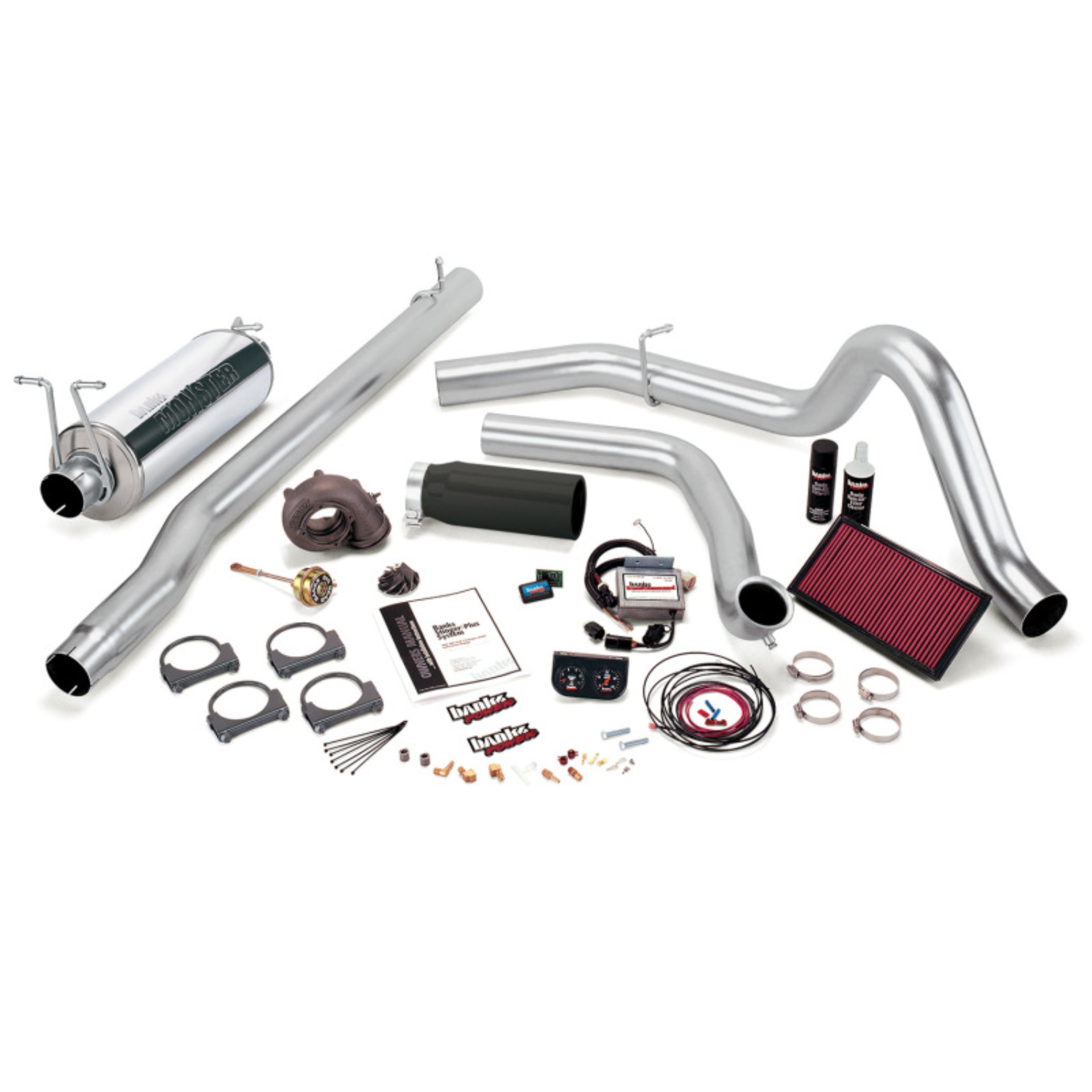 Picture of Banks Power 99 Ford 7.3L F250/350 Man Stinger-Plus System - SS Single Exhaust w/ Black Tip