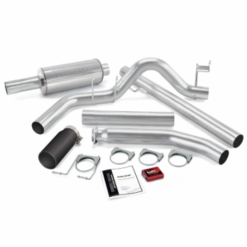 Picture of Banks Power 98-00 Dodge 5.9L Ext Cab Git-Kit - SS Single Exhaust w/ Black Tip